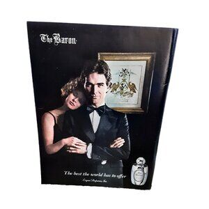 Vintage The Baron Cologne Print Ad Eroyan Perfumes Tuxedo Couple 1981 Fragrance